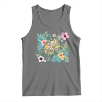 Floral Summer Turtle Tank Top Preppy Tropical Coastal Beach Graphic