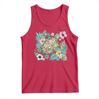Floral Summer Turtle Tank Top Preppy Tropical Coastal Beach Graphic