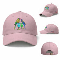 Hawaiian Parrots Drinking Margaritas Baseball Cap Beach Vacation Gift