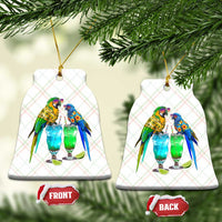 Hawaiian Parrots Drinking Margaritas Ceramic Ornament Beach Vacation Gift