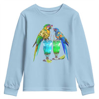 Hawaiian Parrots Drinking Margaritas Youth Sweatshirt Beach Vacation Gift