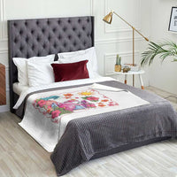 Funny Flamingo Tropical Floral Summer Vacation Graphic Throw Blanket