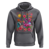 Funny Flamingo Tropical Floral Summer Vacation Graphic Hoodie
