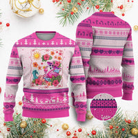 Funny Flamingo Tropical Floral Summer Vacation Graphic Ugly Christmas Sweater