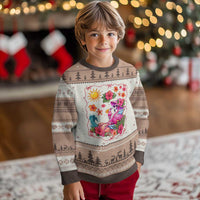 Funny Flamingo Tropical Floral Summer Vacation Graphic Ugly Christmas Sweater