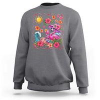 Funny Flamingo Tropical Floral Summer Vacation Graphic Sweatshirt