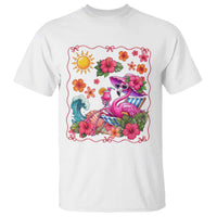 Funny Flamingo Tropical Floral Summer Vacation Graphic T Shirt