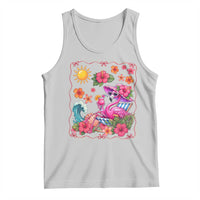 Funny Flamingo Tropical Floral Summer Vacation Graphic Tank Top