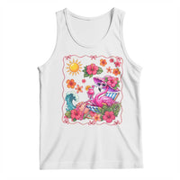 Funny Flamingo Tropical Floral Summer Vacation Graphic Tank Top