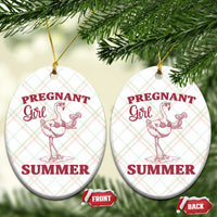 Flamingo Pregnancy Announcement Ceramic Ornament Summer Beach Mom To Be Gift