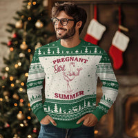 Flamingo Pregnancy Announcement Ugly Christmas Sweater Summer Beach Mom To Be Gift