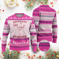 Flamingo Pregnancy Announcement Ugly Christmas Sweater Summer Beach Mom To Be Gift