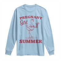 Flamingo Pregnancy Announcement Long Sleeve Shirt Summer Beach Mom To Be Gift
