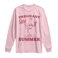 Flamingo Pregnancy Announcement Long Sleeve Shirt Summer Beach Mom To Be Gift