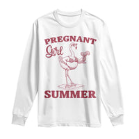 Flamingo Pregnancy Announcement Long Sleeve Shirt Summer Beach Mom To Be Gift