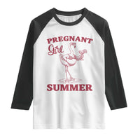 Flamingo Pregnancy Announcement Raglan Shirt Summer Beach Mom To Be Gift