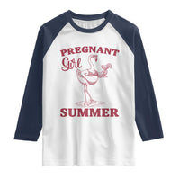 Flamingo Pregnancy Announcement Raglan Shirt Summer Beach Mom To Be Gift