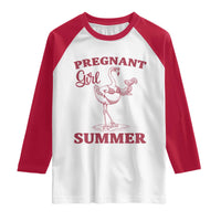 Flamingo Pregnancy Announcement Raglan Shirt Summer Beach Mom To Be Gift