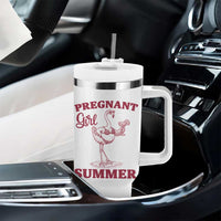 Flamingo Pregnancy Announcement Tumbler With Handle Summer Beach Mom To Be Gift