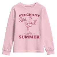 Flamingo Pregnancy Announcement Youth Sweatshirt Summer Beach Mom To Be Gift