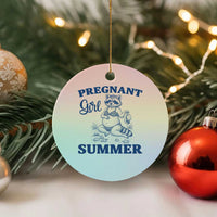 Raccoon Pregnancy Announcement Ceramic Ornament Summer Beach Mom To Be Gift
