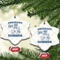 Raccoon Pregnancy Announcement Ceramic Ornament Summer Beach Mom To Be Gift