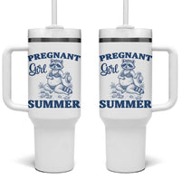 Raccoon Pregnancy Announcement Tumbler With Handle Summer Beach Mom To Be Gift