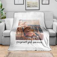 Summer Capybara Pregnancy Throw Blanket Baby Announcement Gift