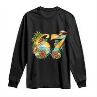 Hawaii Six Seven Long Sleeve Shirt Tropical Hibiscus Vacation Graphic
