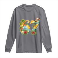 Hawaii Six Seven Long Sleeve Shirt Tropical Hibiscus Vacation Graphic