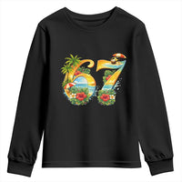 Hawaii Six Seven Youth Sweatshirt Tropical Hibiscus Vacation Graphic
