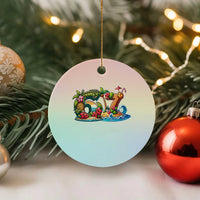 Tropical Beach Six Seven Ceramic Ornament Summer Island Vacation Graphic