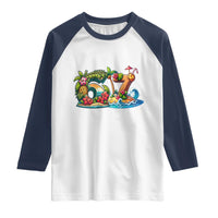 Tropical Beach Six Seven Raglan Shirt Summer Island Vacation Graphic