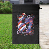 Patriotic Six Seven Garden Flag Red White And Blue Fireworks Graphic