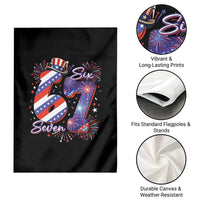 Patriotic Six Seven Garden Flag Red White And Blue Fireworks Graphic