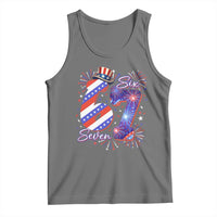 Patriotic Six Seven Tank Top Red White And Blue Fireworks Graphic
