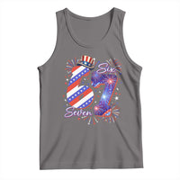 Patriotic Six Seven Tank Top Red White And Blue Fireworks Graphic