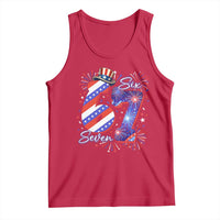 Patriotic Six Seven Tank Top Red White And Blue Fireworks Graphic