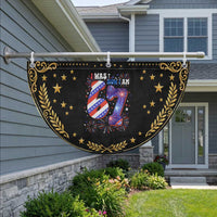 I Was Six Now I Am Seven Patriotic Fan Flag 7th Birthday Gift