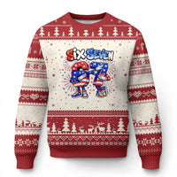 Funny Six Seven Dabbing Ugly Christmas Sweater Patriotic American Pride Gift