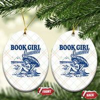 Book Girl Summer Ceramic Ornament Funny Beach Book Lover Gift