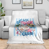 Beach Book Club Throw Blanket Bookworm Summer Vacation Graphic