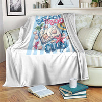 Beach Book Club Throw Blanket Bookworm Summer Vacation Graphic