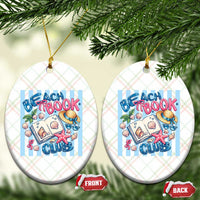 Beach Book Club Ceramic Ornament Bookworm Summer Vacation Graphic