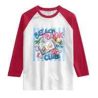 Beach Book Club Raglan Shirt Bookworm Summer Vacation Graphic