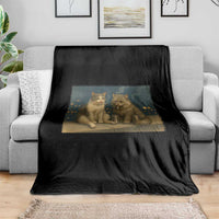 Funny Smoking Cat Throw Blanket Meme Cool Kitten With Cigarette