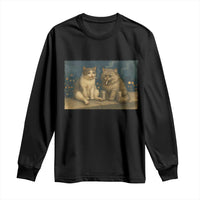 Funny Smoking Cat Long Sleeve Shirt Meme Cool Kitten With Cigarette