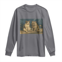 Funny Smoking Cat Long Sleeve Shirt Meme Cool Kitten With Cigarette