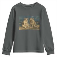 Funny Smoking Cat Youth Sweatshirt Meme Cool Kitten With Cigarette