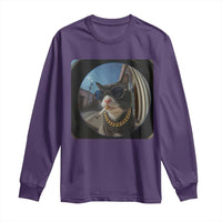 Smoking Cat Long Sleeve Shirt Meme Funny Cool Kitten - Wonder Print Shop
